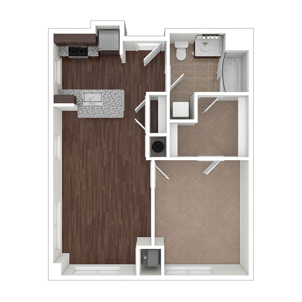 Bark Hill 1 Bedroom | 1 Bath 680 sq. ft. $Call for Pricing