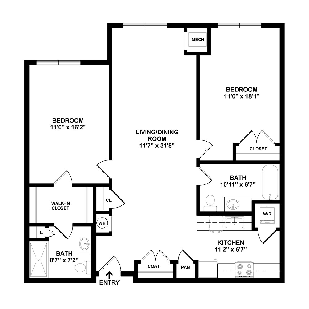Krimgold 2 Bedroom | 2 Bath 1,095 sq. ft. $1,638 - $1,912