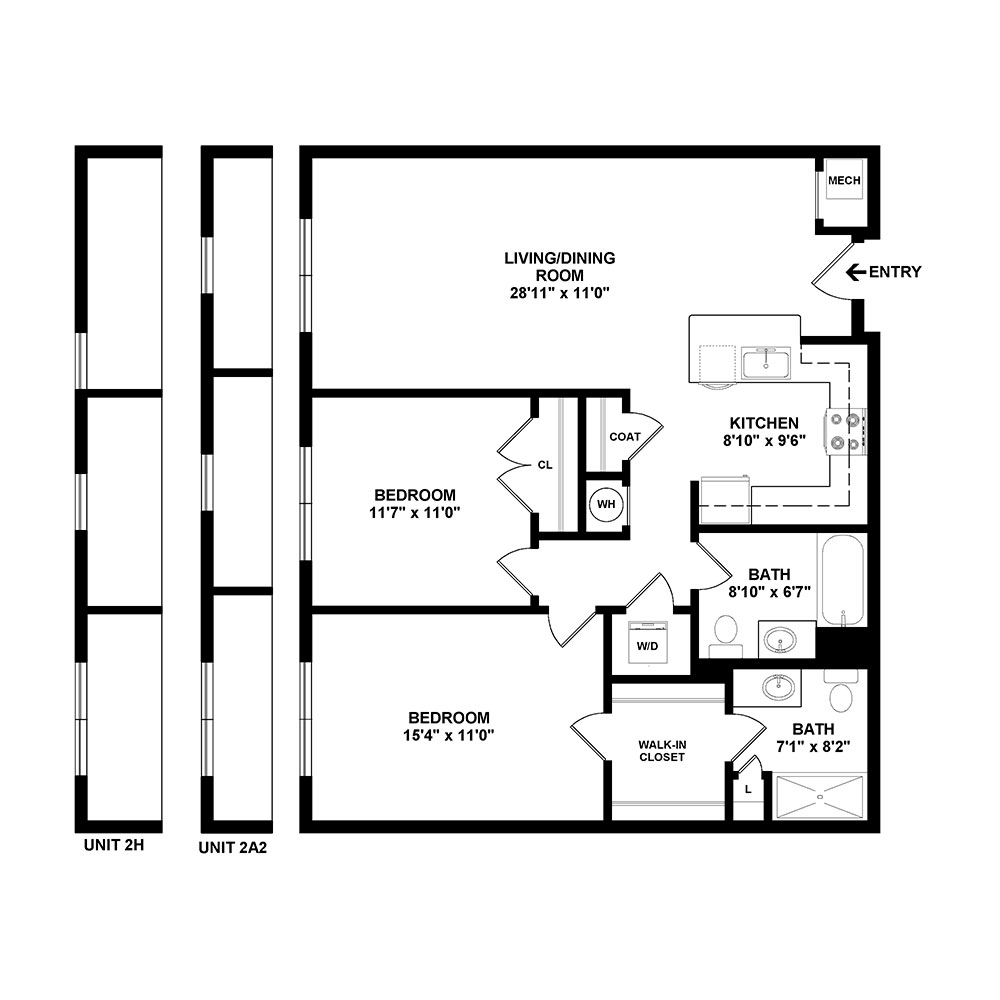 Sandymount 2 Bedroom | 2 Bath 997 sq. ft. $1,815
